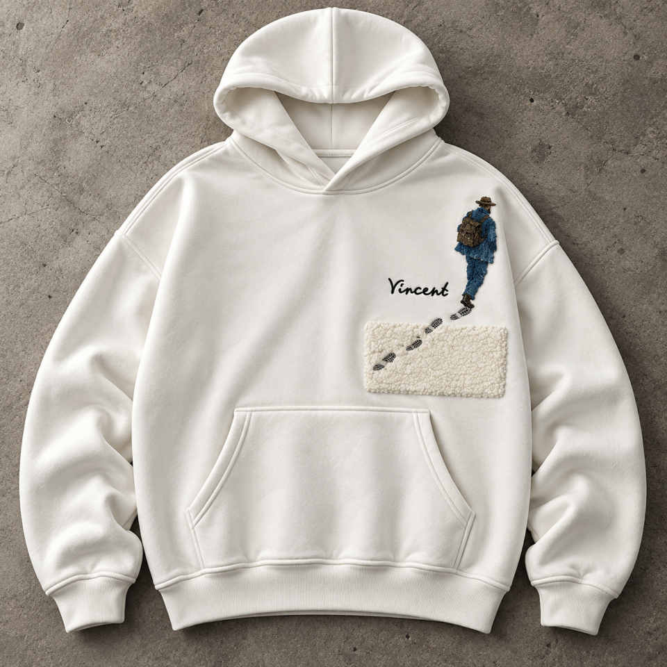 Van Gogh Night Walk Beyaz Hoodie