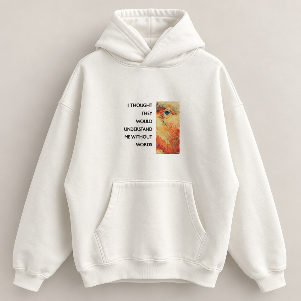 Van Gogh Art Patch Beyaz Hoodie