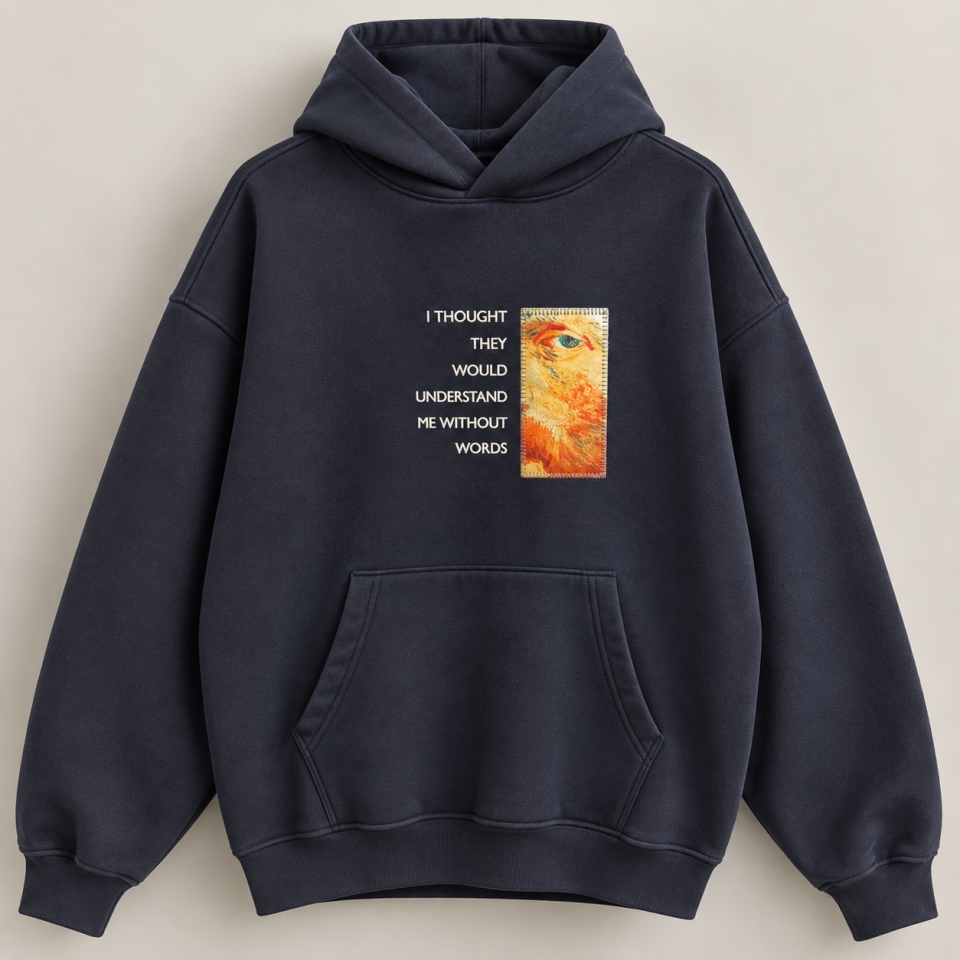 Van Gogh Art Patch Lacivert Hoodie