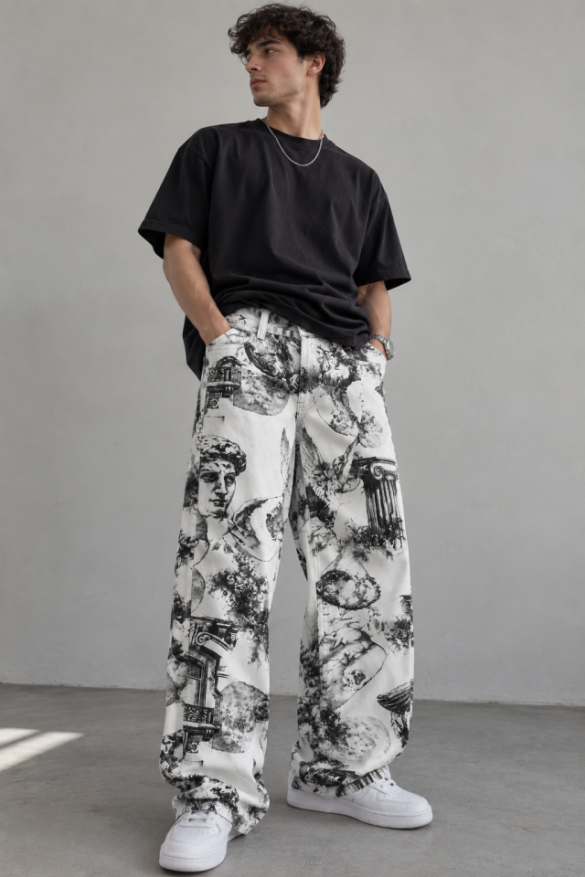 Mitolojik Motifli Davud Baggy Pantolon